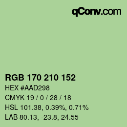 Color code: RGB 170 210 152 | qconv.com