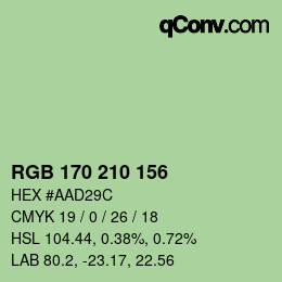 Color code: RGB 170 210 156 | qconv.com