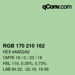 カラーコード: RGB 170 210 162 | qconv.com