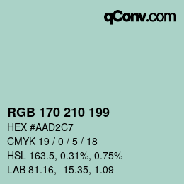 Farbcode: RGB 170 210 199 | qconv.com