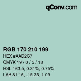 Color code: RGB 170 210 199 | qconv.com