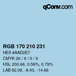 Color code: RGB 170 210 231 | qconv.com