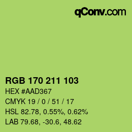 Color code: RGB 170 211 103 | qconv.com