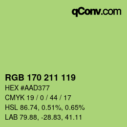 Color code: RGB 170 211 119 | qconv.com