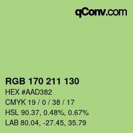 Color code: RGB 170 211 130 | qconv.com