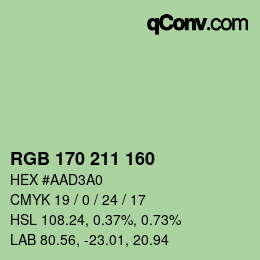 Color code: RGB 170 211 160 | qconv.com