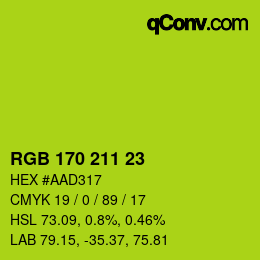 Color code: RGB 170 211 23 | qconv.com