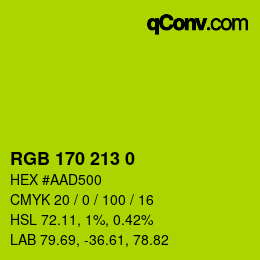 Color code: RGB 170 213 0 | qconv.com
