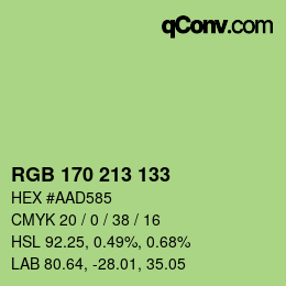 Color code: RGB 170 213 133 | qconv.com