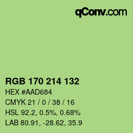 Color code: RGB 170 214 132 | qconv.com