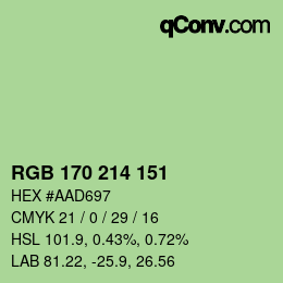 Color code: RGB 170 214 151 | qconv.com