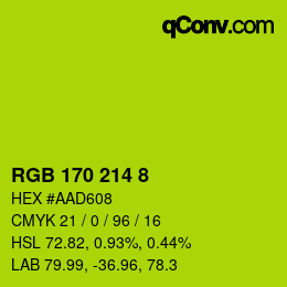 カラーコード: RGB 170 214 8 | qconv.com