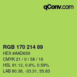 Color code: RGB 170 214 89 | qconv.com