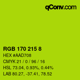 Color code: RGB 170 215 8 | qconv.com
