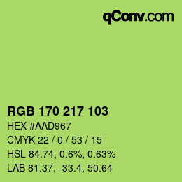 Color code: RGB 170 217 103 | qconv.com
