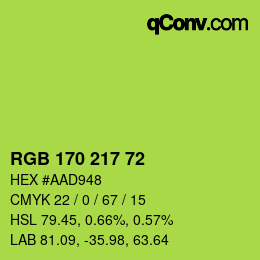 Color code: RGB 170 217 72 | qconv.com