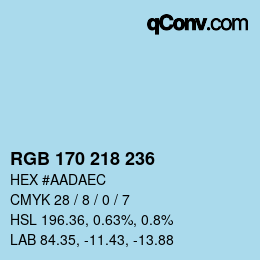 Color code: RGB 170 218 236 | qconv.com