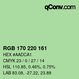 Color code: RGB 170 220 161 | qconv.com