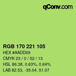 Color code: RGB 170 221 105 | qconv.com