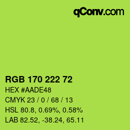 Color code: RGB 170 222 72 | qconv.com