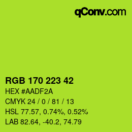 Farbcode: RGB 170 223 42 | qconv.com
