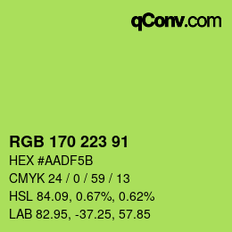 カラーコード: RGB 170 223 91 | qconv.com
