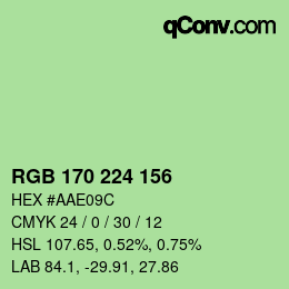 Color code: RGB 170 224 156 | qconv.com