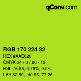Color code: RGB 170 224 32 | qconv.com