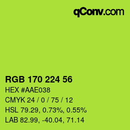 Color code: RGB 170 224 56 | qconv.com