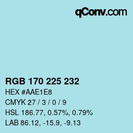 Color code: RGB 170 225 232 | qconv.com