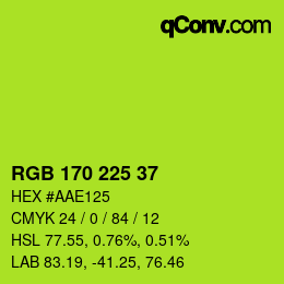 Color code: RGB 170 225 37 | qconv.com