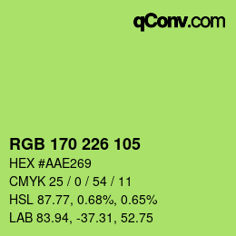 Color code: RGB 170 226 105 | qconv.com
