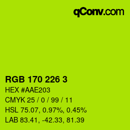 Color code: RGB 170 226 3 | qconv.com