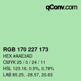 Color code: RGB 170 227 173 | qconv.com