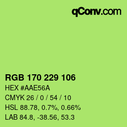 Color code: RGB 170 229 106 | qconv.com
