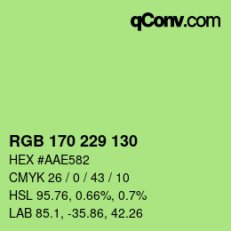 Color code: RGB 170 229 130 | qconv.com