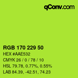 Color code: RGB 170 229 50 | qconv.com