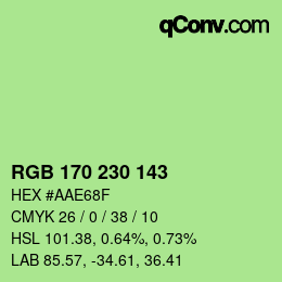 Color code: RGB 170 230 143 | qconv.com