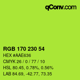 Color code: RGB 170 230 54 | qconv.com