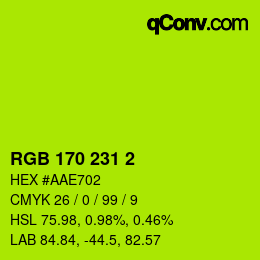 Color code: RGB 170 231 2 | qconv.com