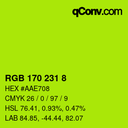 Color code: RGB 170 231 8 | qconv.com