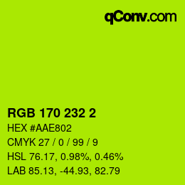 Color code: RGB 170 232 2 | qconv.com