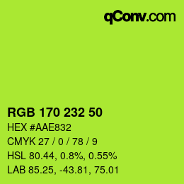 Color code: RGB 170 232 50 | qconv.com