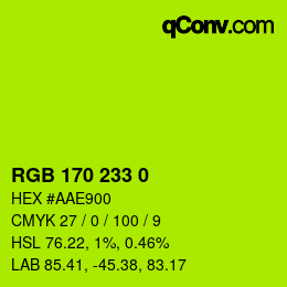 カラーコード: RGB 170 233 0 | qconv.com