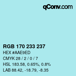 Color code: RGB 170 233 237 | qconv.com
