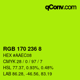 Color code: RGB 170 236 8 | qconv.com