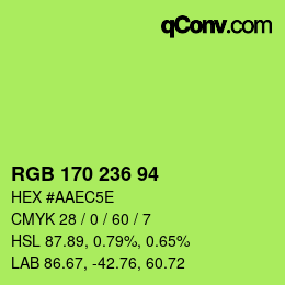 Farbcode: RGB 170 236 94 | qconv.com