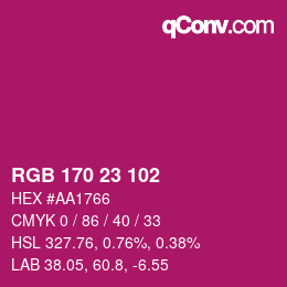Color code: RGB 170 23 102 | qconv.com