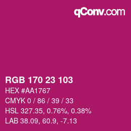 カラーコード: RGB 170 23 103 | qconv.com