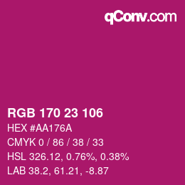 Color code: RGB 170 23 106 | qconv.com